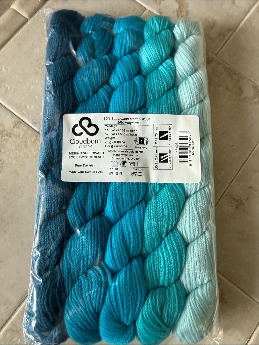 Cloudborn Fibers Merino Sock Yarn Mini Set - Blue Dacris